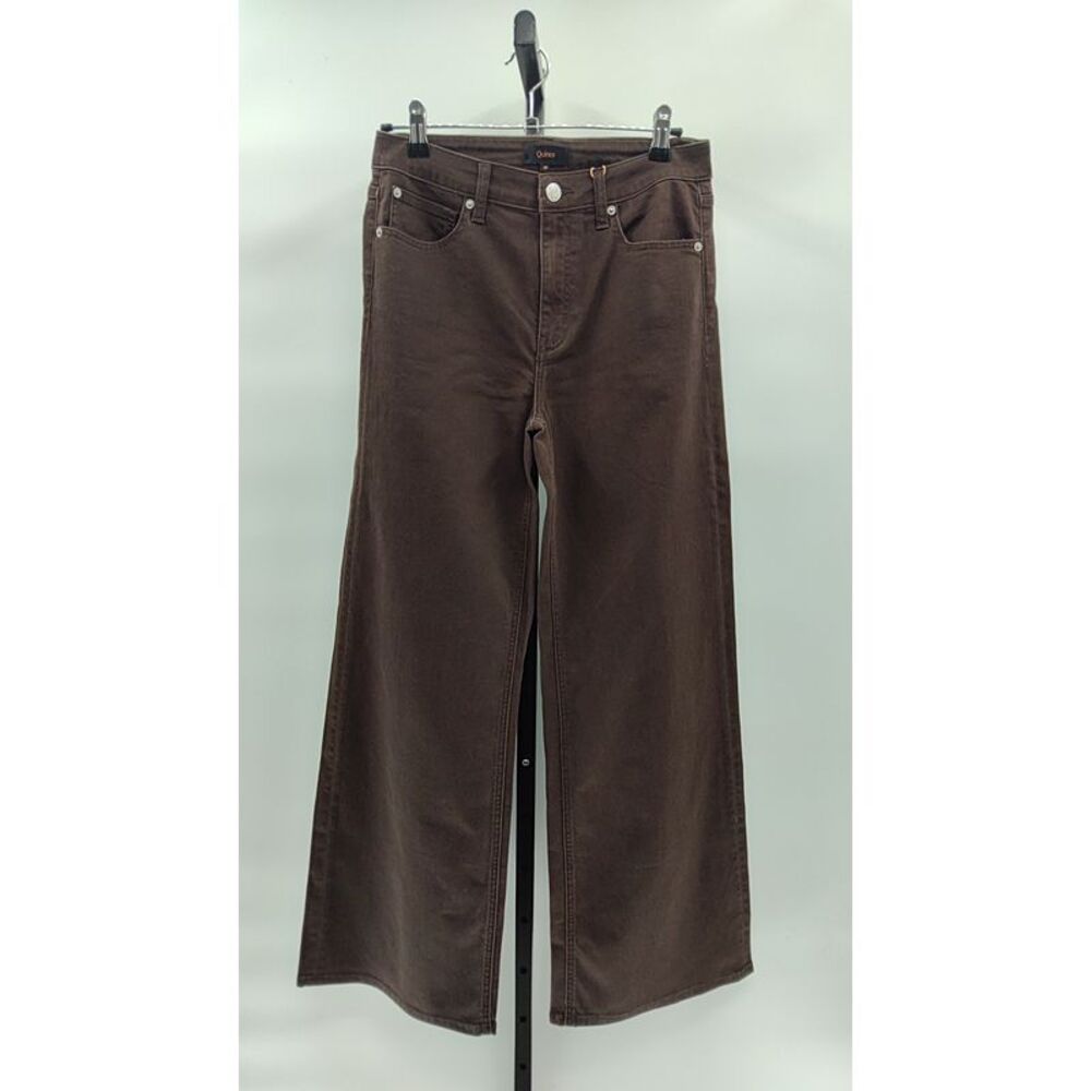 Quince Women Bella Stretch Wide Leg Jeans Coffee Bean Brown 28